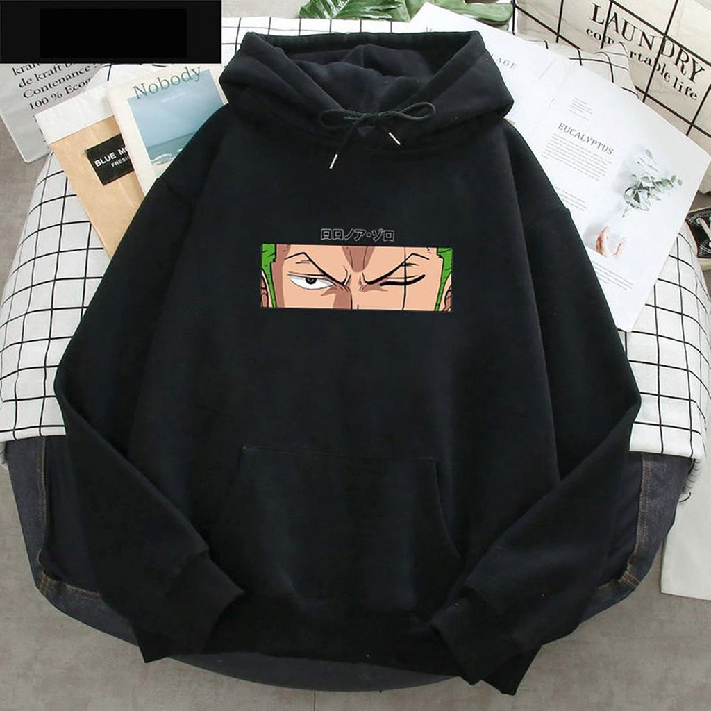 Hoodie Roronoa Zoro Eyes Anime One Piece Manga Fleece Character