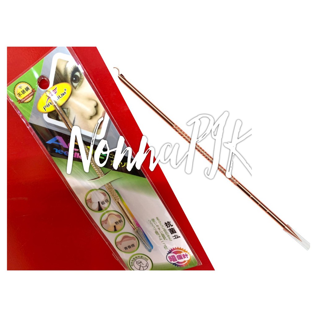 Tusuk Pencetan Jerawat Full Gold Stainless 2 sisi - Acne Needle