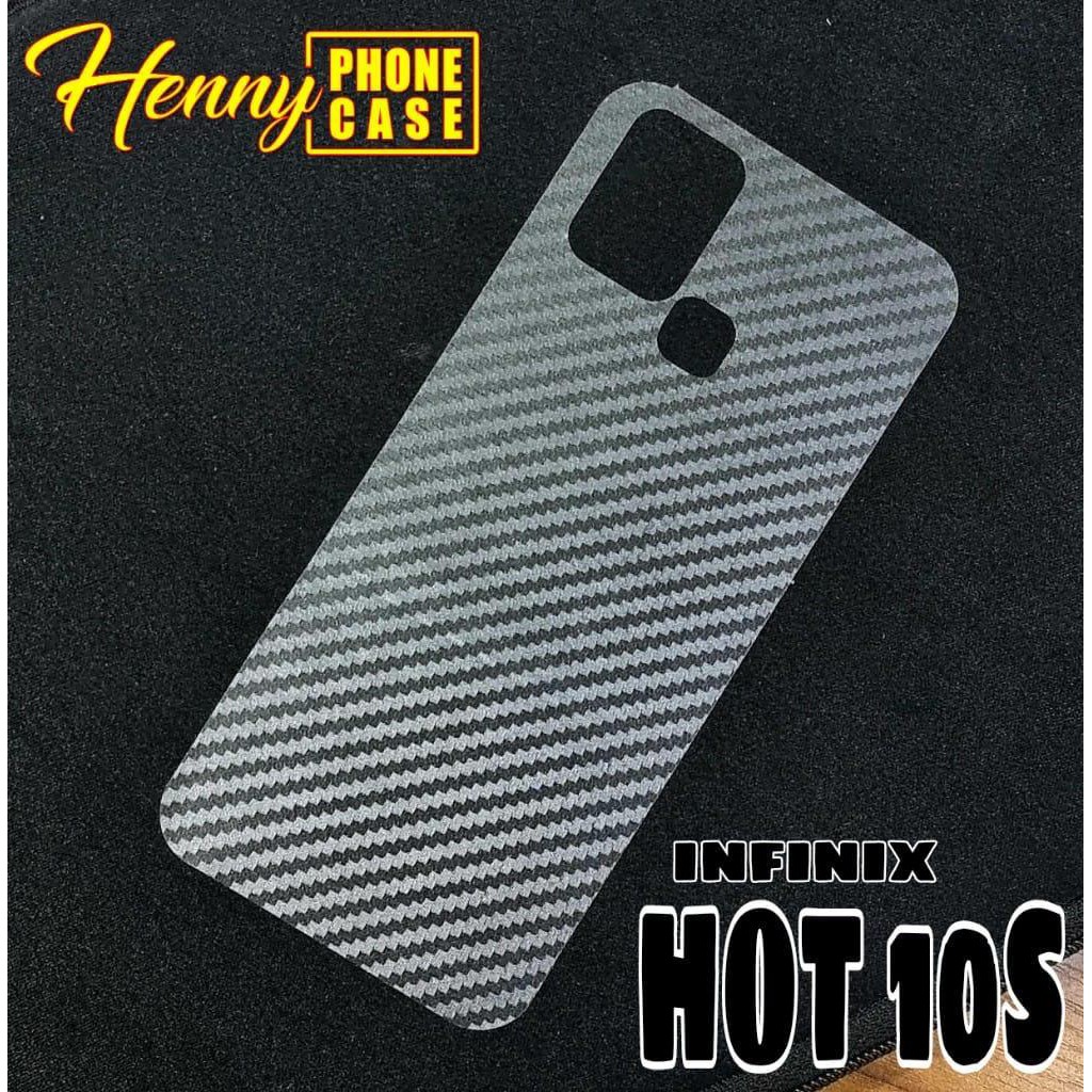 GARSKIN Sticker Carbon Infinix Hot 10s Hot 10 Skin Carbon Transparan Fiber Protection Back