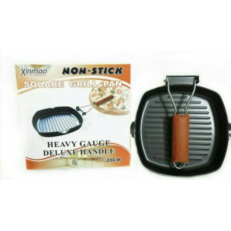 Grill pan 20cm, teflon wajan BBQ bakaran sate serbaguna