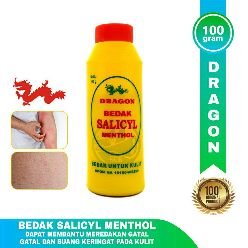 BEDAK SALICYL MENTHOL DRAGON 100gr - Bedak Gatal