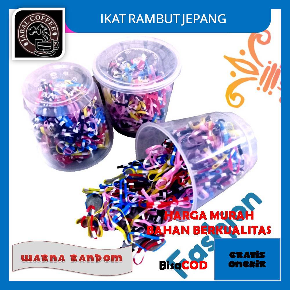 Karet Ikat Rambut Jepang Warna 20 Gram / Karet Ikat Jepang Rambut Polos Isi 225 Pcs Kode 042