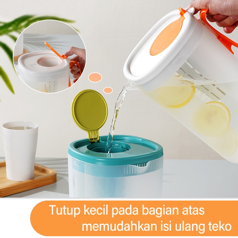 Letyeah &amp; Anantagt teko plastik 2 liter dengan 4 cangkir/Jus Ketel Dingin Jug Portable