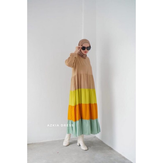 Azkia dress rainbow polos/dress polos rainbow