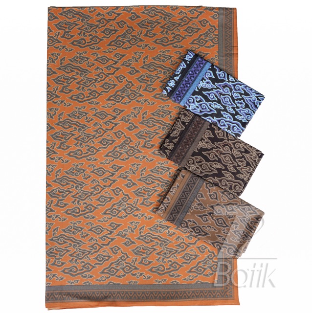 KAIN BATIK PREMIUM Bahan Katun Motif Mega Mendung Warna Coklat Choklat Cokelat 728605 Cap 72 Jarik Jarit Samping Kebat Panjang Batik Katun Modern Premium Bahan Seragam Batik Pernikahan Kantor Keluarga Murah Kamen Jadi Batik Bali Lembaran