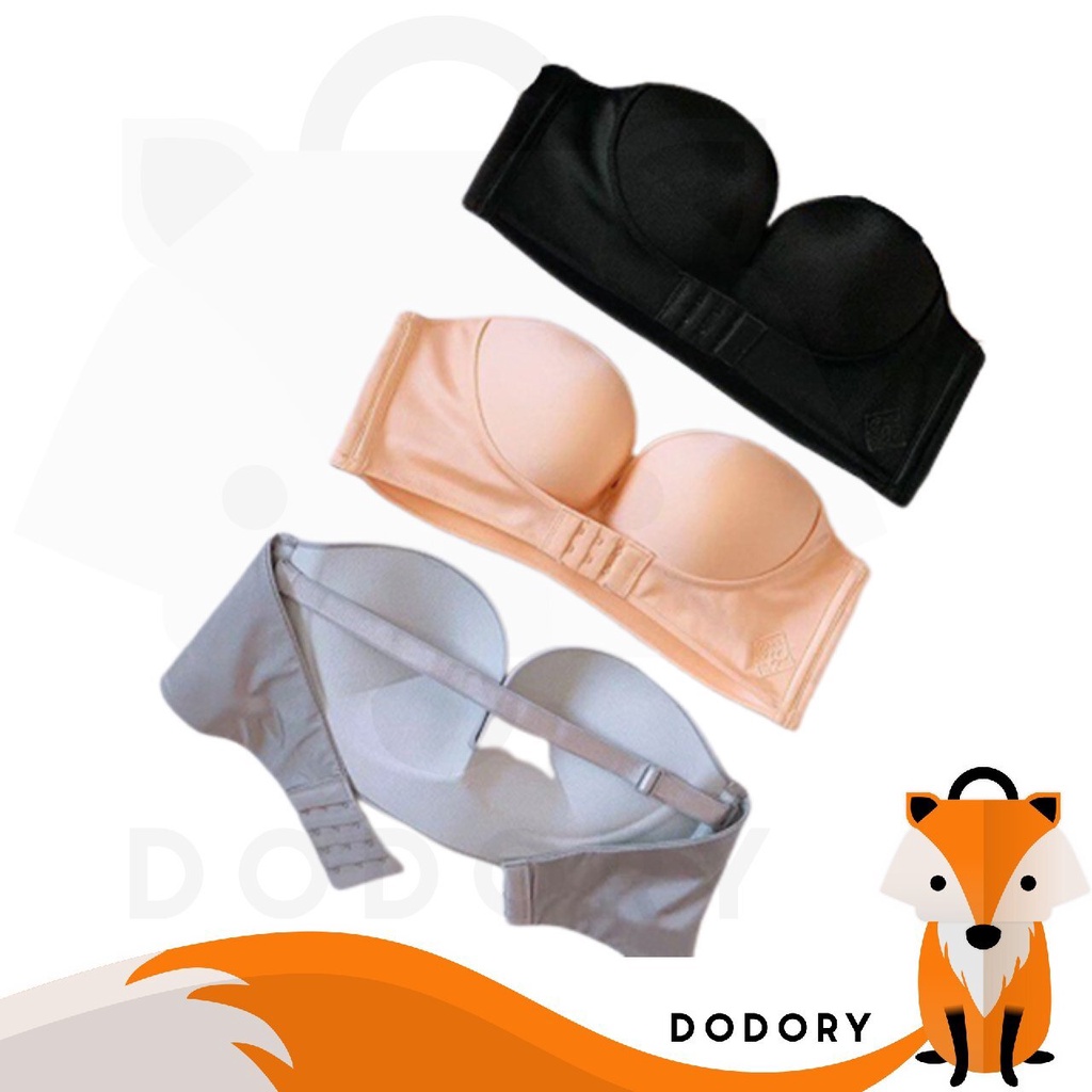 DODORY BRA529 Bra Tanpa Kawat Pengait Depan Pakaian Dalam Wanita Tanpa Tali Bandeau Bra Push Up