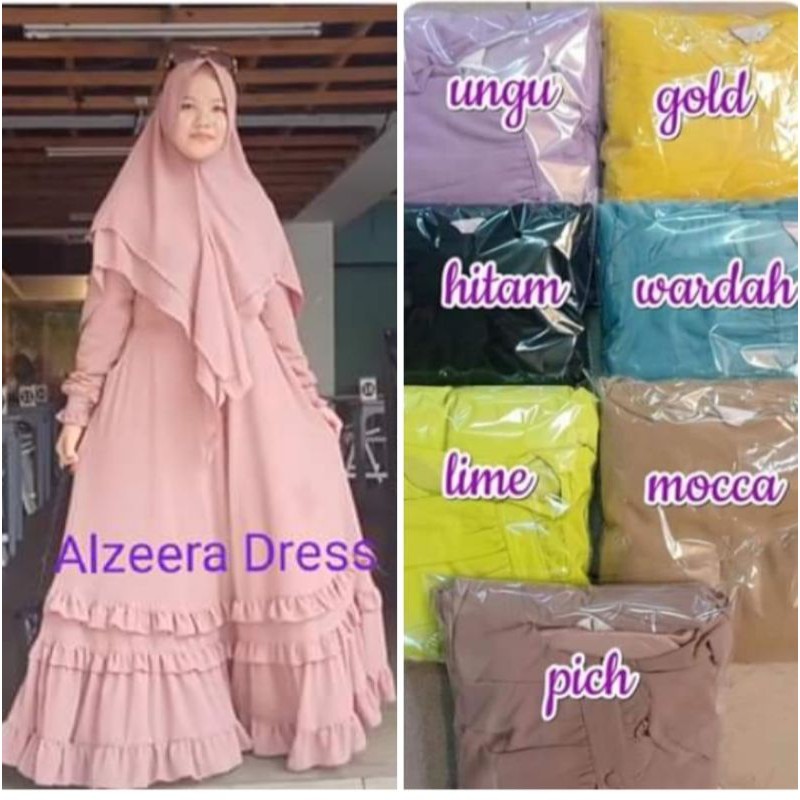 ALZEERA DRESS 1SET DRESS + KHIMAR  by DZHIRA HIJAB
