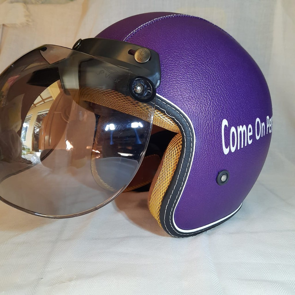 GROSIR HELM BOGO KULIT MOTIF PERSITA HELM BOGO DEWASA HELM SNI HELM MODEL BOGO KULIT RETRO KULIT