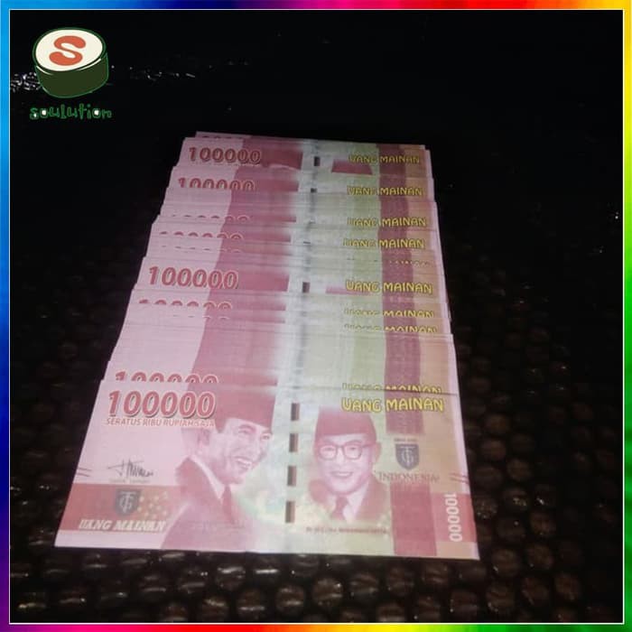 Uang Kertas Mainan Pecahan 100.000 Rupiah