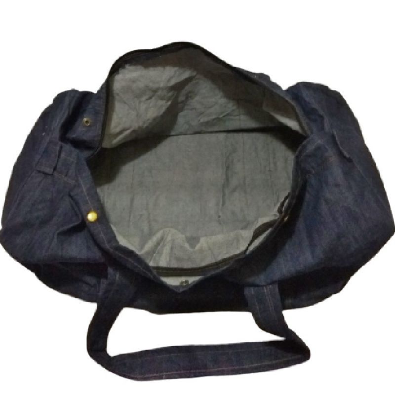 Tas travel bag bahan jeans denim