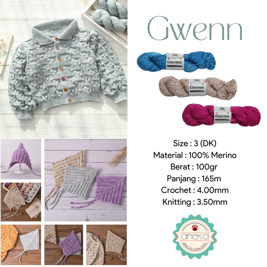 KATALOG - Benang Rajut Gwenn Yarn / Merino - Premium