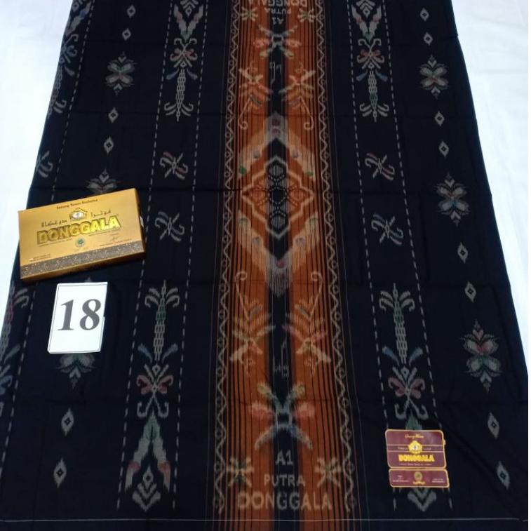 SARUNG DONGGALA HITAM GRADASI 3D/ PUTRA DONGGALA ◦ Rah31au22ᴮ
