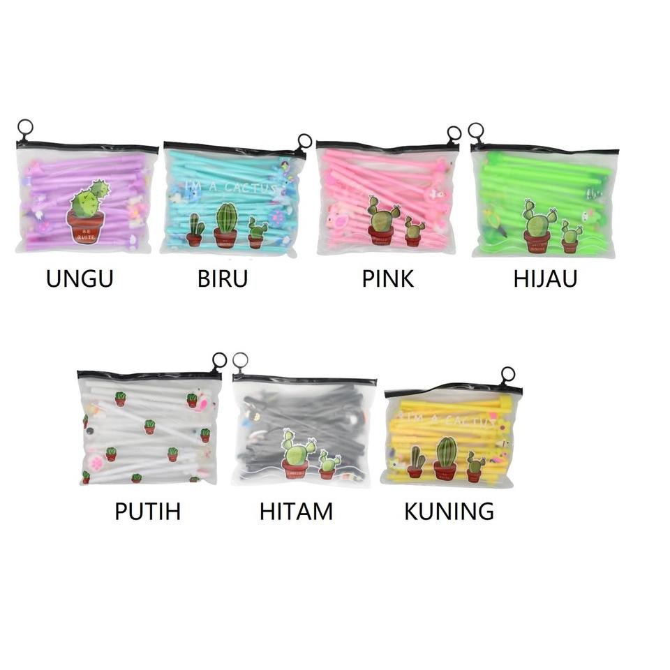 

qr HSM FYGALERYJAKARTA - HL0078 Pena Set Karakter Cartoon isi 20Pcs Plus Pouch Transparant Pulpen Se