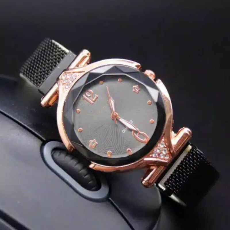 Jam Tangan Wanita Korea Strap Magnet Diyoor Lancip Angka 7 warna