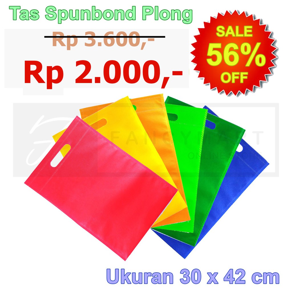

Tas Spunbond / Pouch Bag / Goodie Bag Model Plong 30x42cm