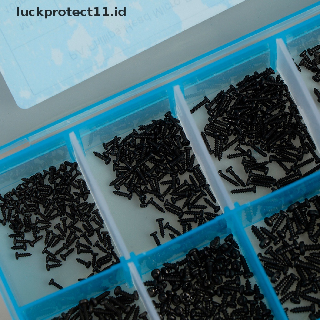 &lt; Luckprotect11. &lt; Luckproteksi1000pcs / set Sekrup Bulat Mikro M1.2 M1.4 M1.7