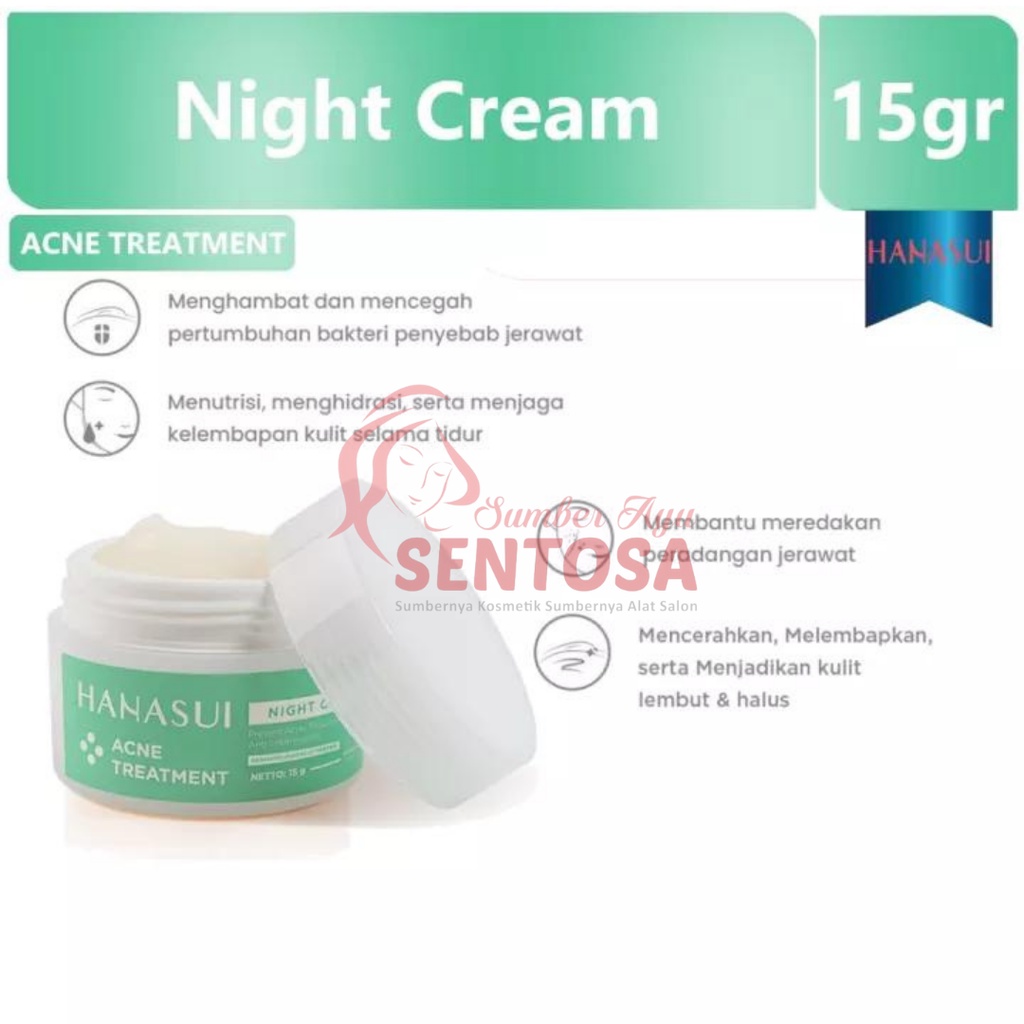 HANASUI ACNE TREATMENT NIGHT CREAM 15GR