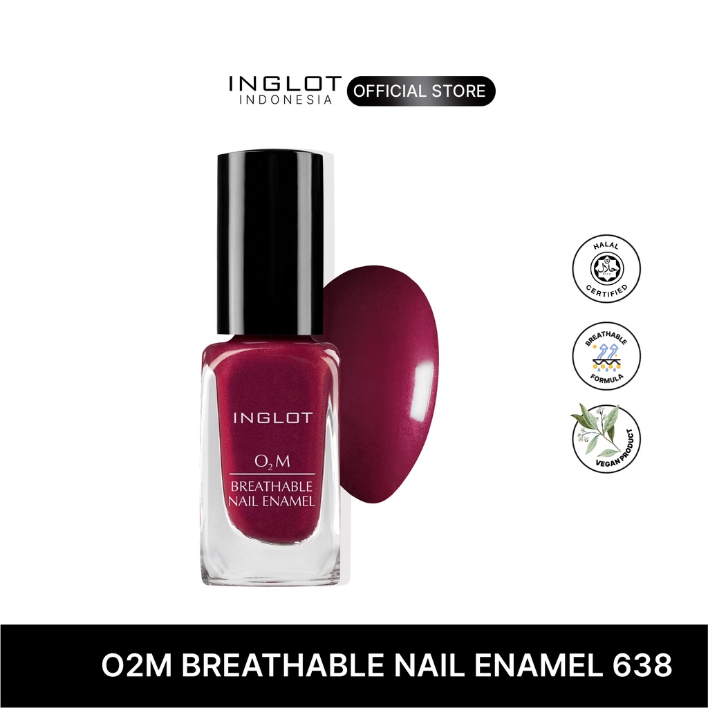 Jual INGLOT O2M Breathable Nail Enamel 638 - Kutek Halal Shimmer Purple  Pink, 11 ml | Shopee Indonesia