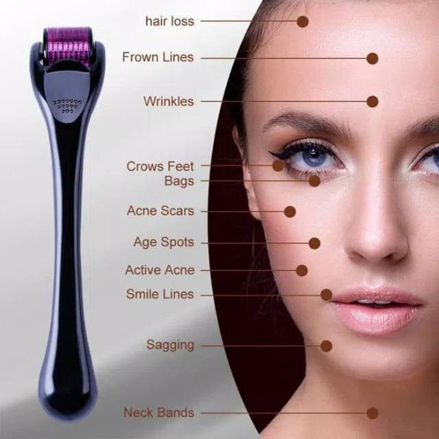 Alat Terapi Penghilang bekas jerawat penghalus Muka Wajah Derma Bopeng roller 1.0mm Blackhead PEMBERSIH KOMEDO