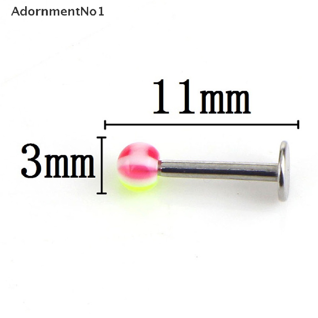 (AdornmentNo1) 10 / 30 / 50PCS Anting Tindik Bibir / Tubuh Bentuk Bola 16G Bahan Stainless Steel