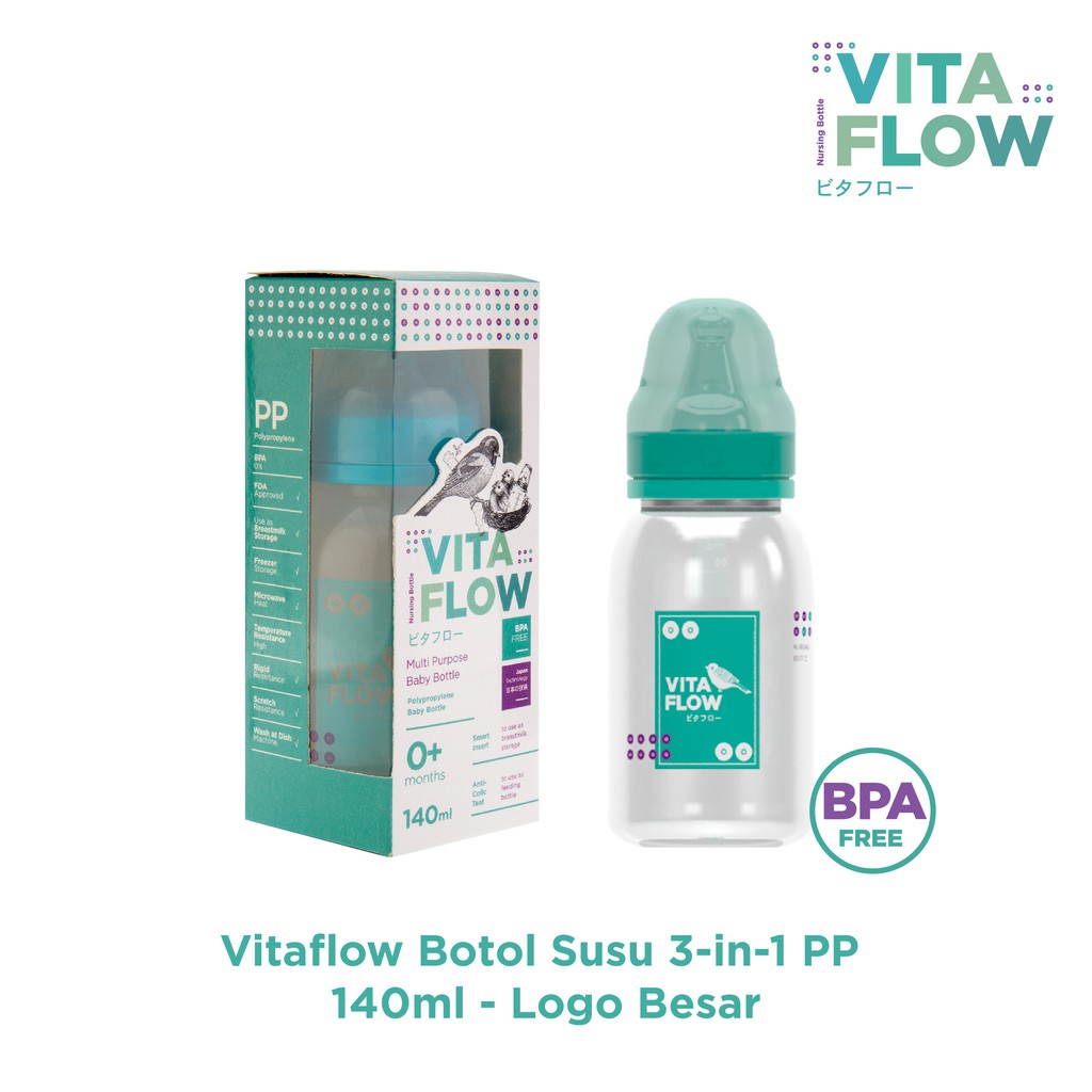 VITAFLOW PP BABY BOTOL 140ML / BOTOL SUSU