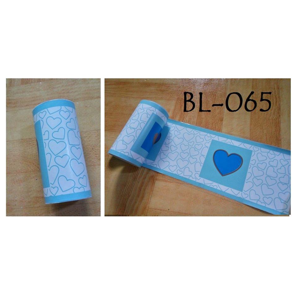 WallBorder List Sticker Wallpaper Hati Putih Biru Muda 065