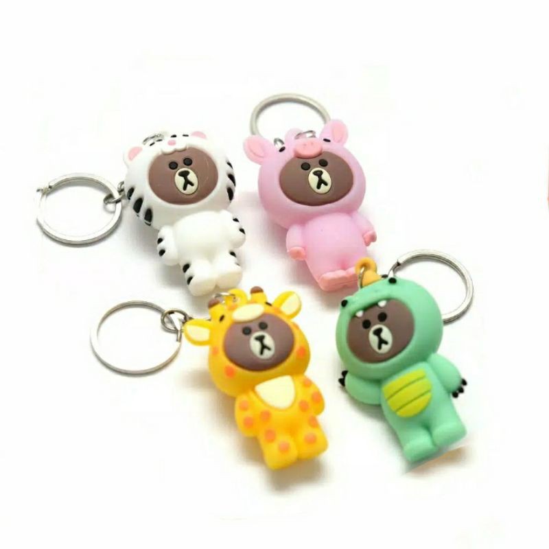 Gantungan kunci karet brown Costume line beruang costume ganci keychain