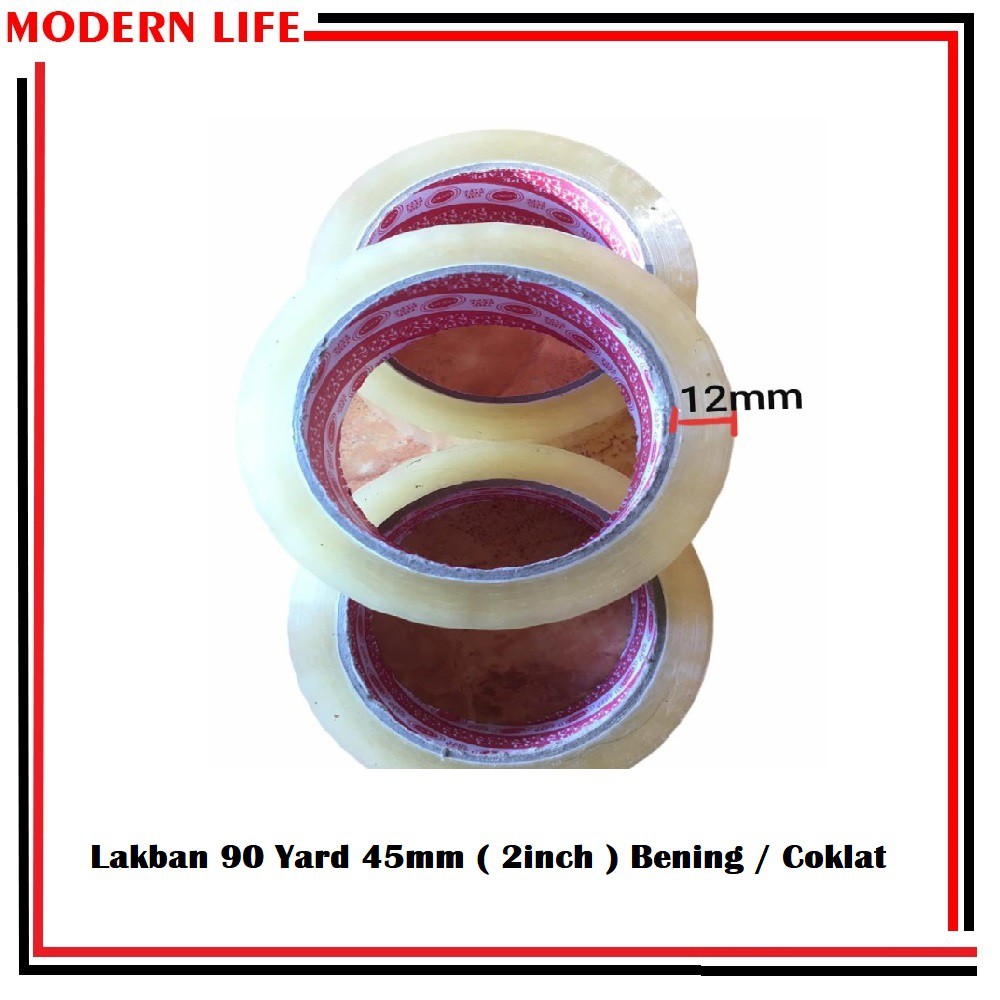 Lakban Bening Coklat LUCKY TAPE 2&quot; 48MM 90 Yard