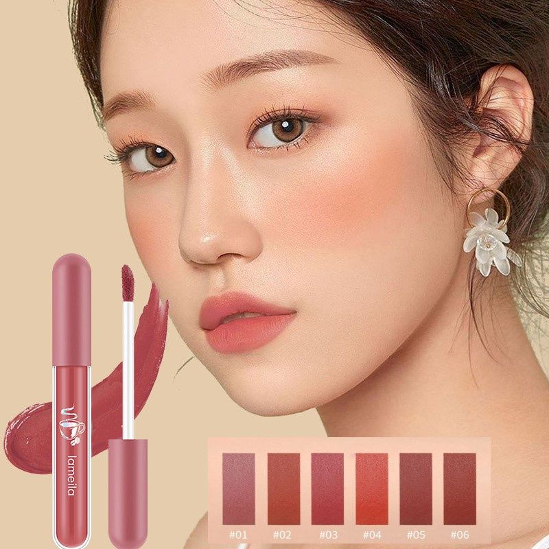 LAMEILA - Oh My God Mocha Lotus Lip Glaze Lipstik - Lip Gloss Pelembab Silky Original