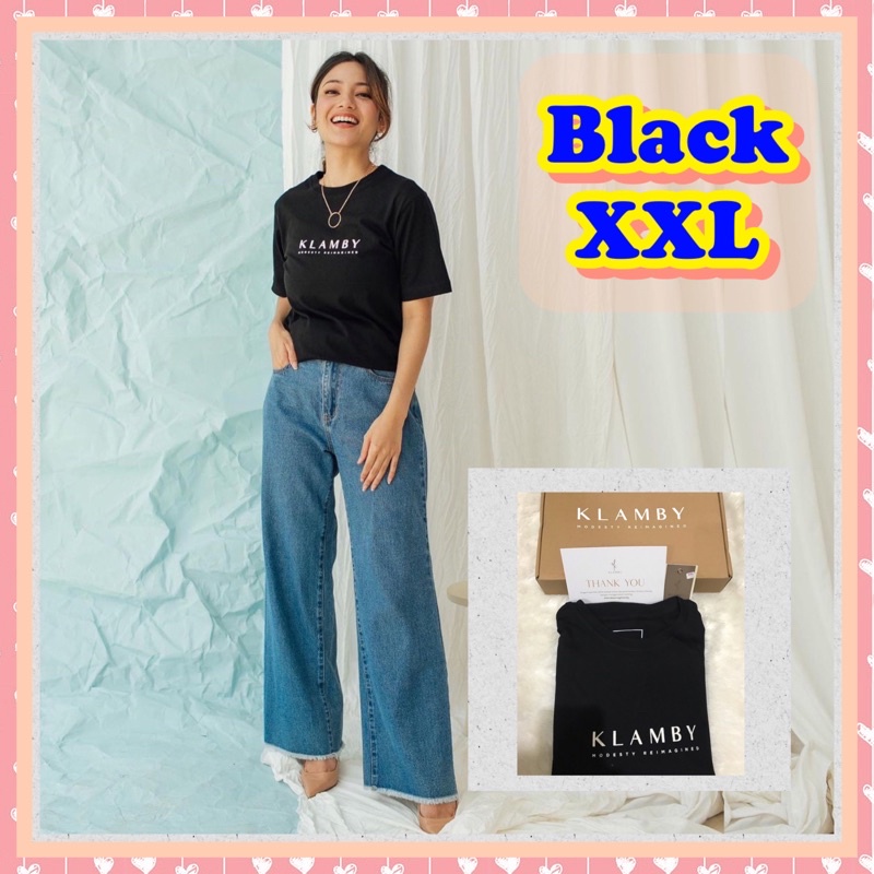 (READY/SIAP KIRIM) KLAMBY T-SHIRT WEARINGKLAMBY BLACK (XXL) | (SAMANTHA BLOUSE AURORA EVA BROOKLYN)