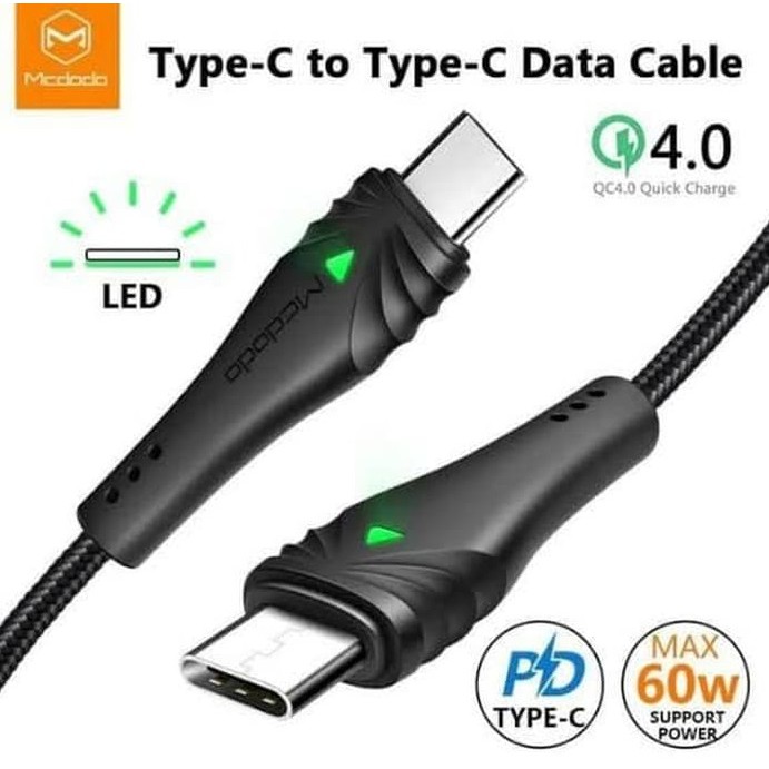 MCDODO CA-6660 KABEL USB TYPE C TO TYPE C CABLE QUICK CHARGING 4.0 60W