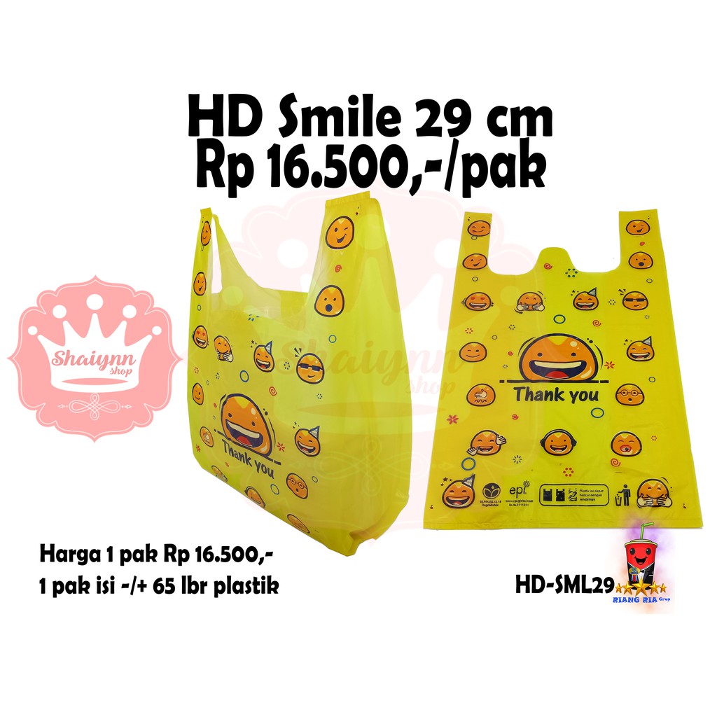Kantong Plastik Kresek Terima Kasih Bag Smile Thank You Uk 29 Cm Shopee Indonesia