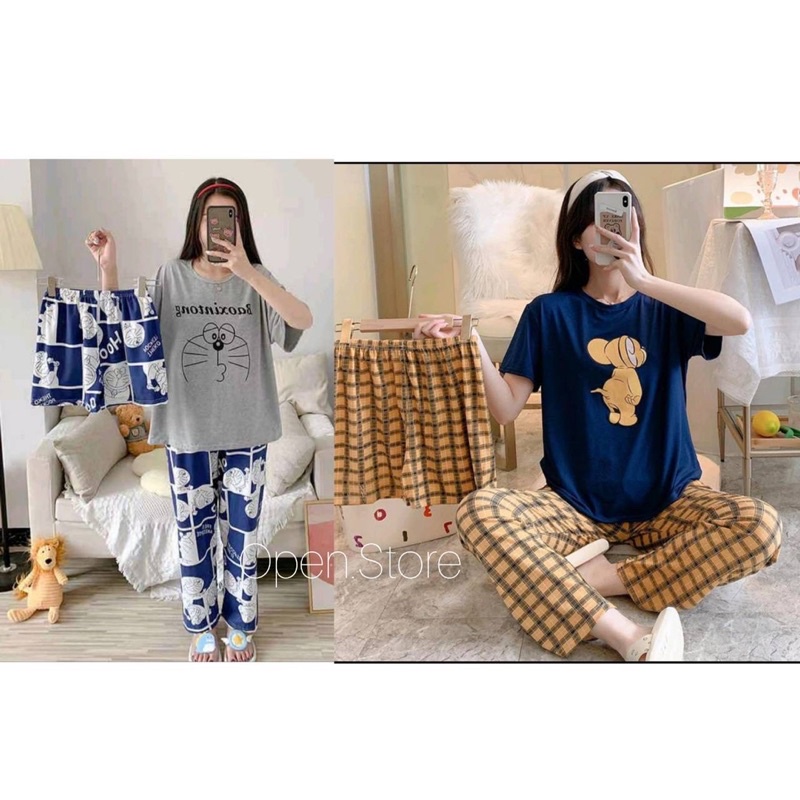 Ready Stock!!! Piyama 3 in 1 / Baju Tidur Import / Baju Kualitas Premium / Piyama Lengan Pendek / Baju Tidur 3 in 1 / Baju Tidur Kekinian