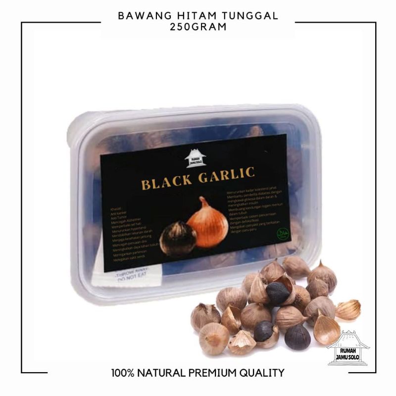 

BLACK GARLIC TUNGGAL 250GRAM - BAWANG HITAM LANANG