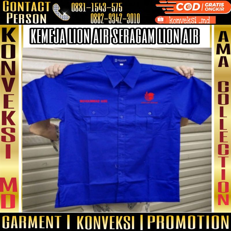 seragam eksklusif lion parcel/kemeja eksklusif lion parcel/kemeja lion parcel full bordir