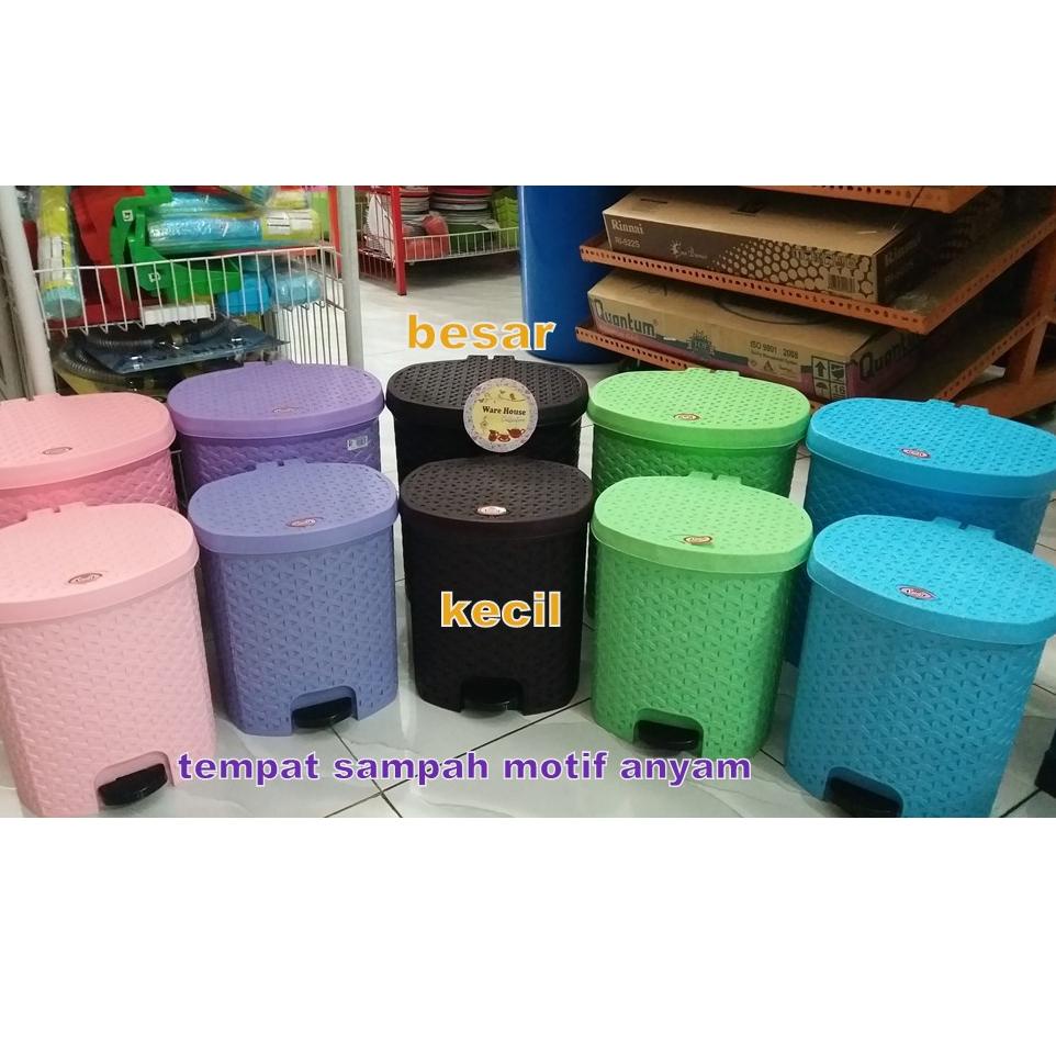 Buruan Pesan Tempat Sampah Injak Motif Anyam Rotan Besar Kecil Shopee Indonesia