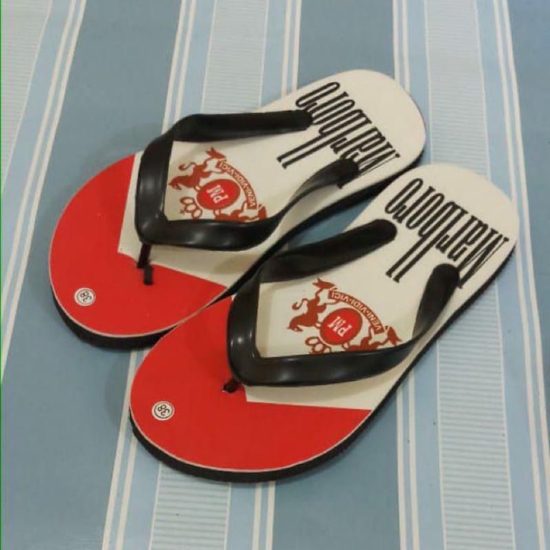 Sandal jepit motif rokok terbaru