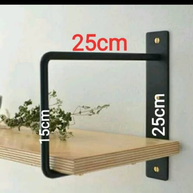 

Bracket ambalan papan 25cm besi bracket rak dinding