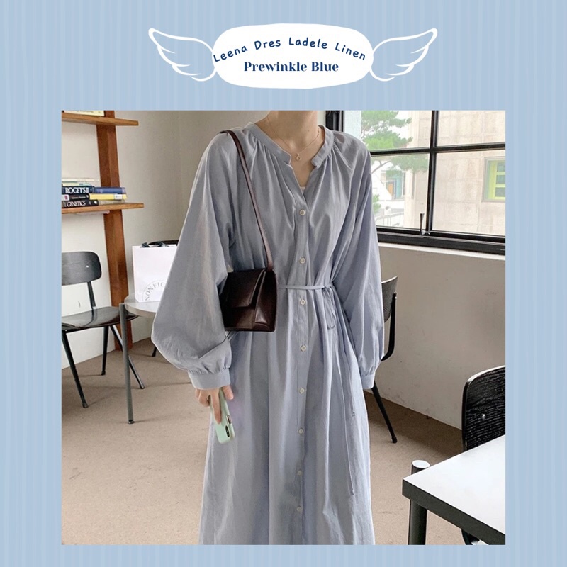 KOREAN STYLE LEENA DRESS LADEL LINEN G1