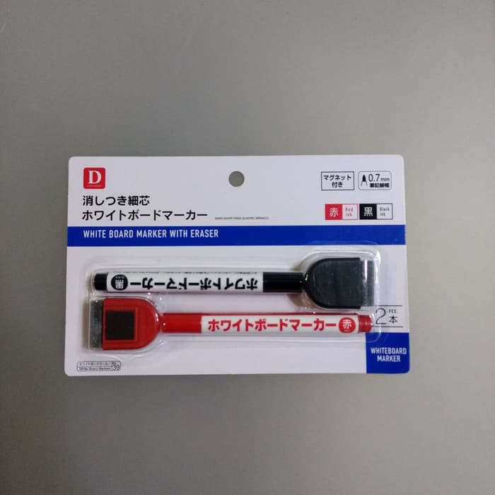 

Dijual DAISO white board marker spidol papan tulis dengan magnet dan penghapu Diskon