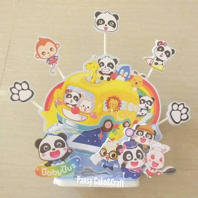Cake topper Baby Bus