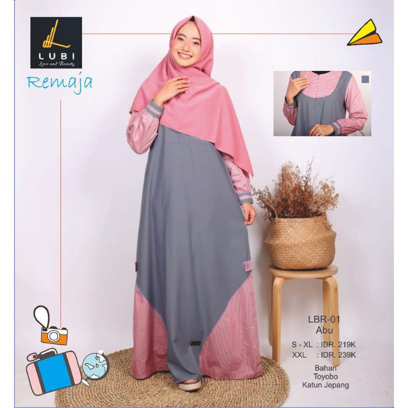 GAMIS REMAJA LUBI LBR 01 BIRU, ABU