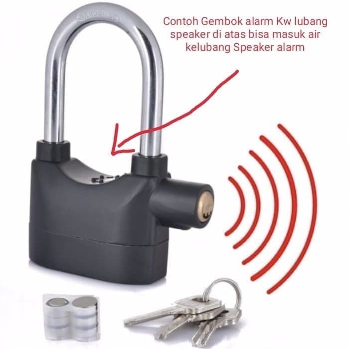 Gembok Alarm Anti Maling original (Alarm lock , Kunci Gembok Alarm )