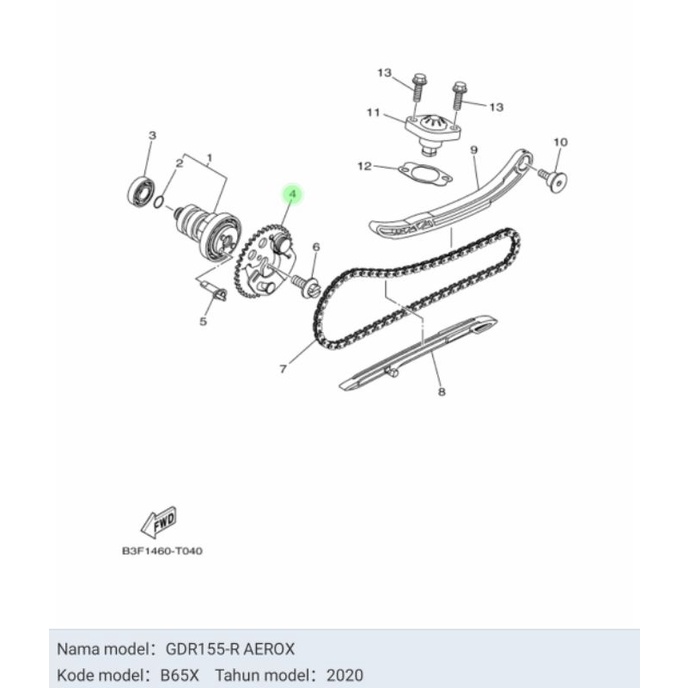 GEAR GIR GIGI SENTRIK AEROX 155 LEXI ORI YAMAHA B63 E2280 00