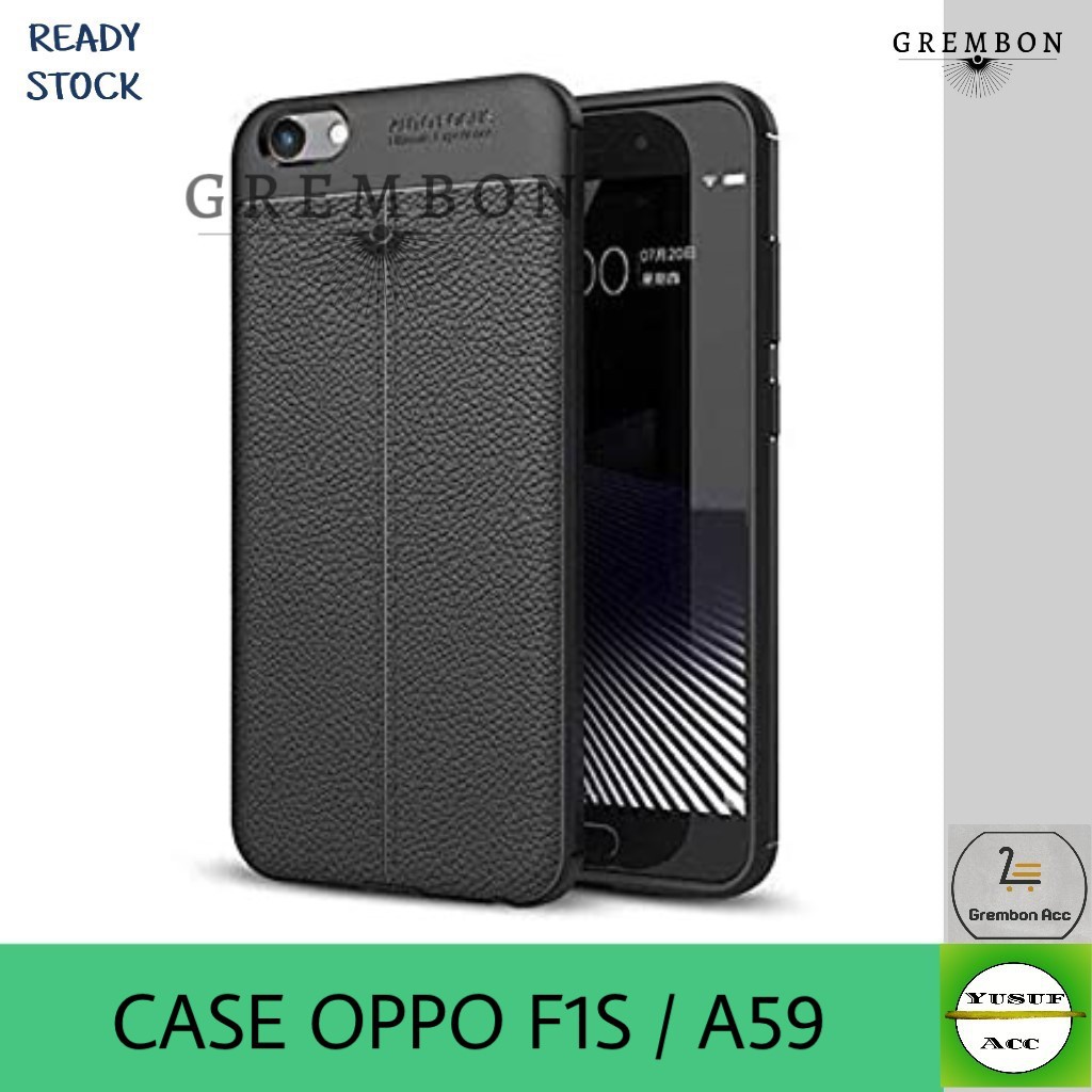 Case OPPO F1S / A59 Auto Fokus Leather Motif Kulit Jeruk Soft Case Casing Cover Premium