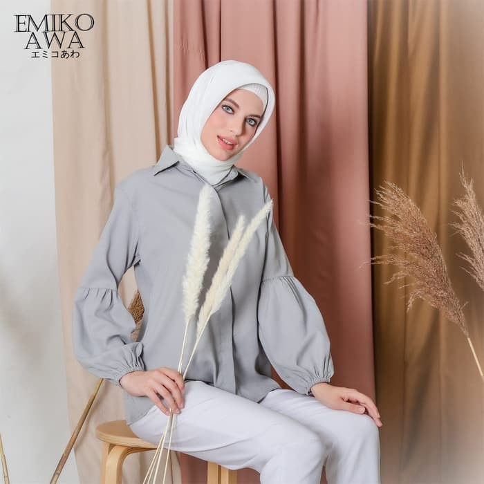 Kemeja Wanita Bangkok Korea Import QM804 Baju  Ball - Emikoawa /  / Souvenir / B