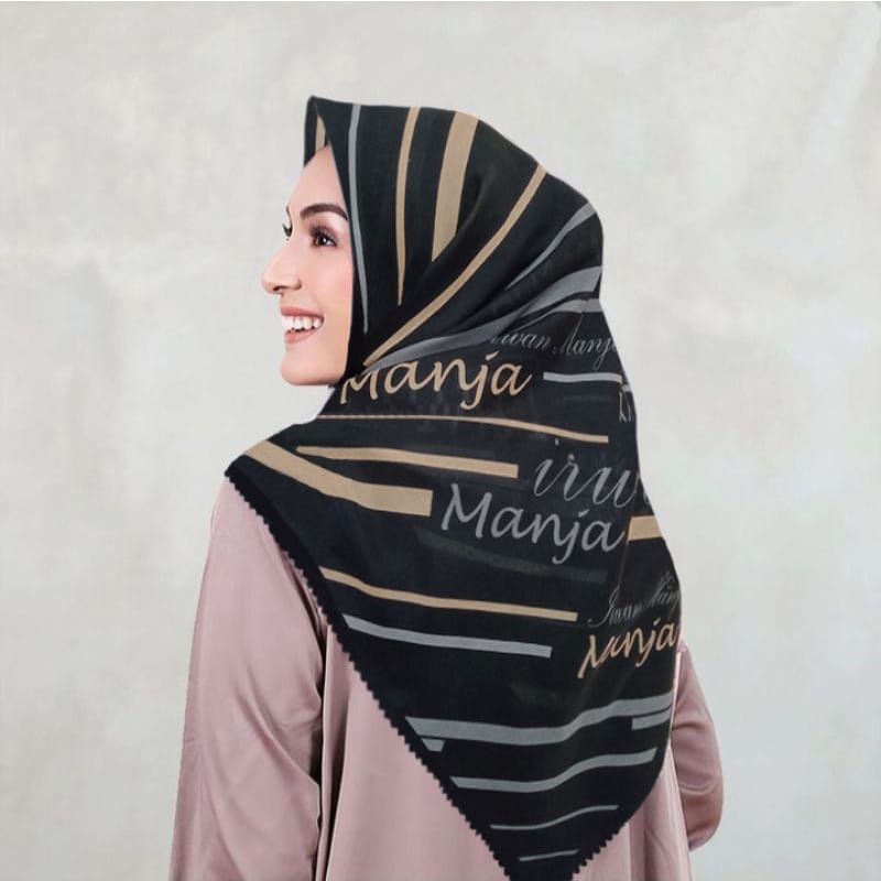 Hijab Segi Empat Voal Motif Irwan Manja