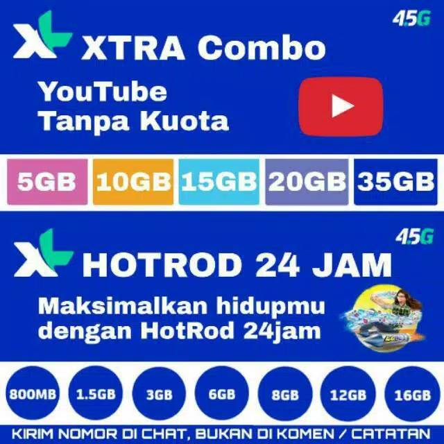 XL paket data internet COMBO 10GB 20GB 30GB 40GB 70GB