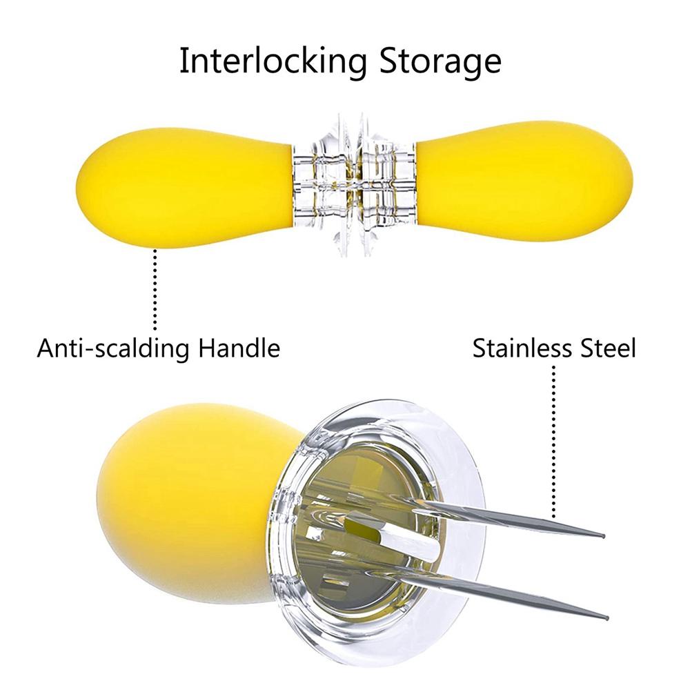 [Elegan] Corn Holder Gagang Plastik1Per3 /5 /10pcs Jagung Di Cob Masak Dapur Gadget Garpu Buah Rumah