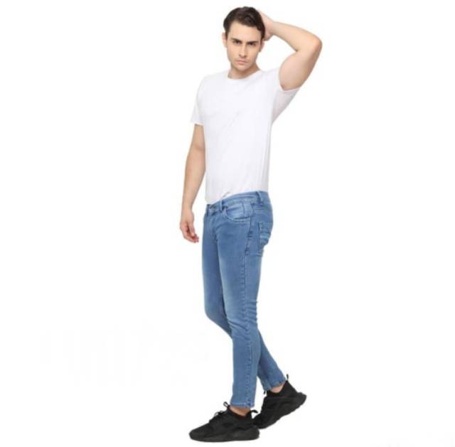 Celana Panjang Denim Pria Distro Skinny Premium Quality Murah - Blue Wash